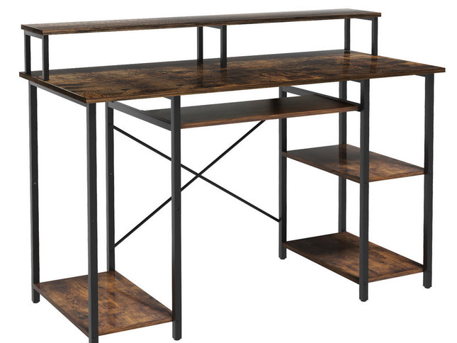 Artiss Computer Desk Laptop Desks Home Office Study Table Open Shelf Brown 120CM