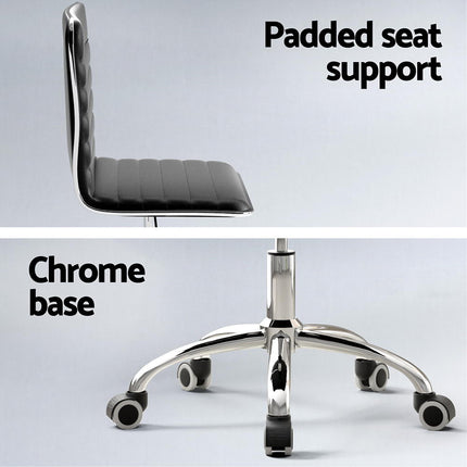 Artiss Computer Desk Office Chair PU Leather Set Foldable Home Study Table Black