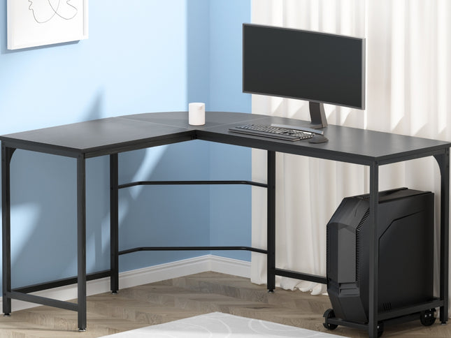 Artiss Computer Desk L-Shape CPU Stand Black 147CM