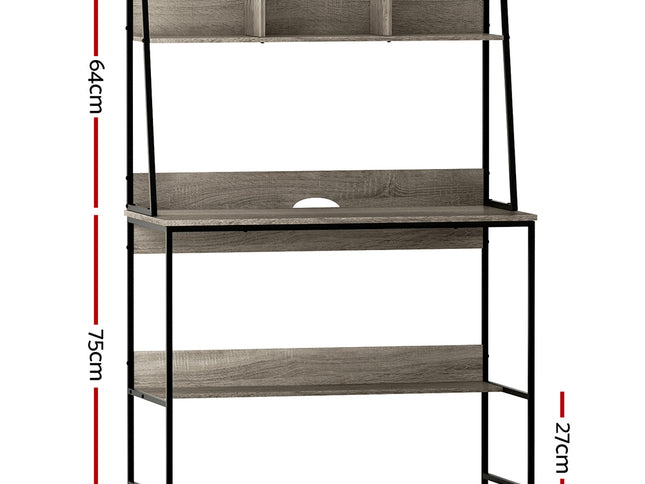 Artiss Computer Desk Bookshelf Storage Grey 100CM