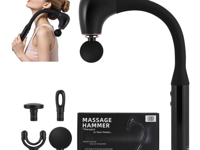 Everfit Massage Gun U-shaped Extended Handle Percussion Massager 4 Heads