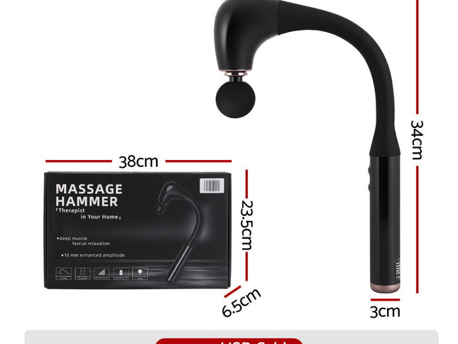 Everfit Massage Gun U-shaped Extended Handle Percussion Massager 4 Heads