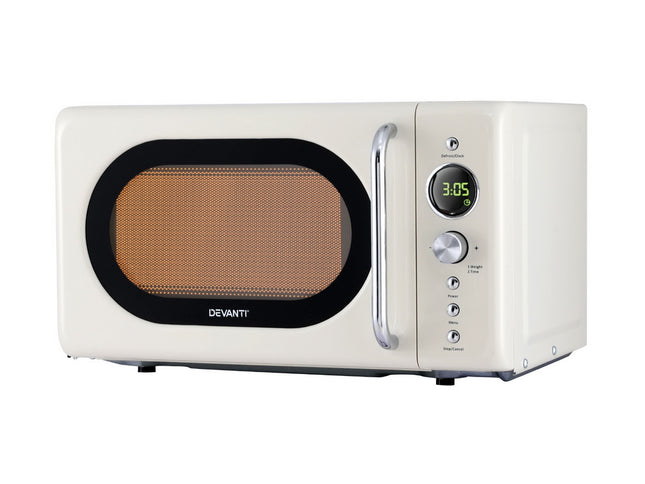 Devanti 20L Microwave Oven 700W Cream