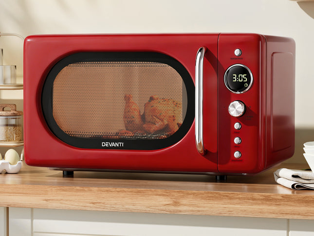 Devanti 20L Microwave Oven 700W Red