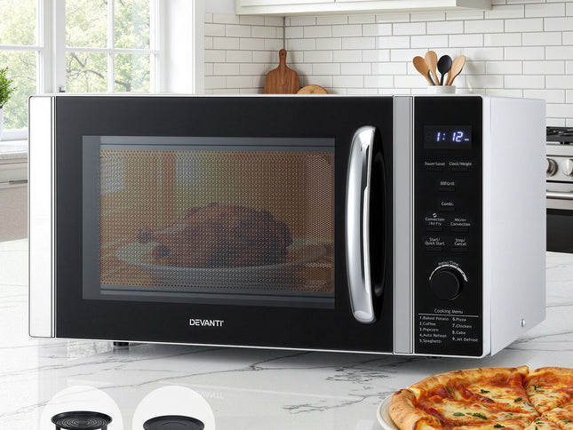 Devanti 30L Microwave Oven 4-IN-1 Air Fryer Convection Grill