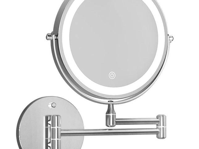 Embellir Extendable Makeup Mirror 10X Magnifying Double-Sided Bathroom Silver