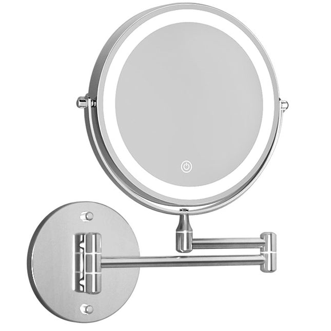 Embellir Extendable Makeup Mirror 10X Magnifying Double-Sided Bathroom Silver