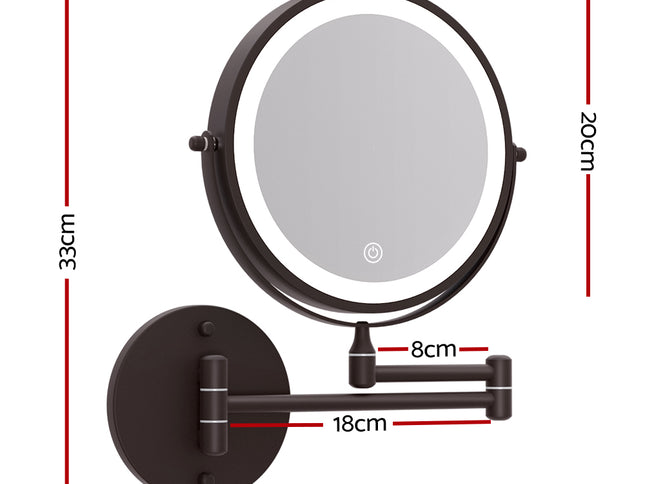 Embellir Extendable Makeup Mirror 10X Magnifying Double-Sided Bathroom Brown