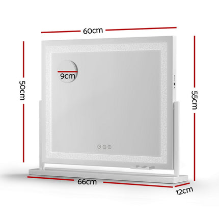 Embellir Makeup Mirror 60x50cm 360ÔΩû Rotatable Vanity Mirror with Lights Crystal LED