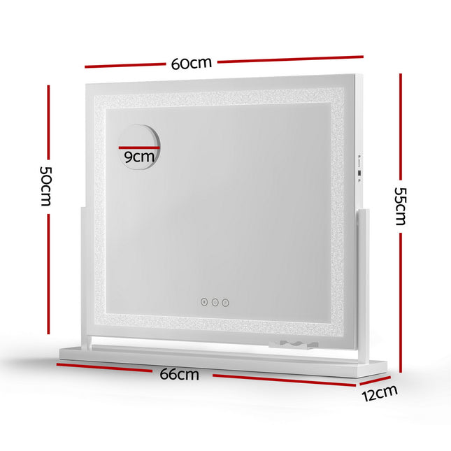 Embellir Makeup Mirror 60x50cm 360√îŒ©√ª Rotatable Vanity Mirror with Lights Crystal LED