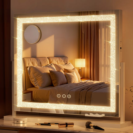 Embellir Makeup Mirror 60x50cm 360ÔΩû Rotatable Vanity Mirror with Lights Crystal LED