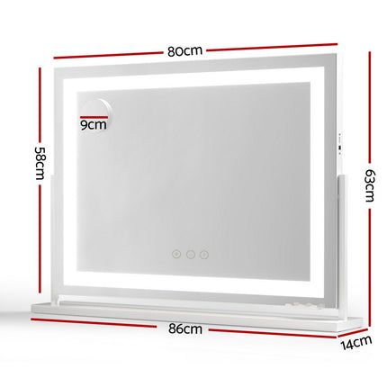 Embellir Makeup Mirror 80x58cm 360ÔΩû Rotatable Vanity Mirror with Lights Bright Light Strip Adjustable