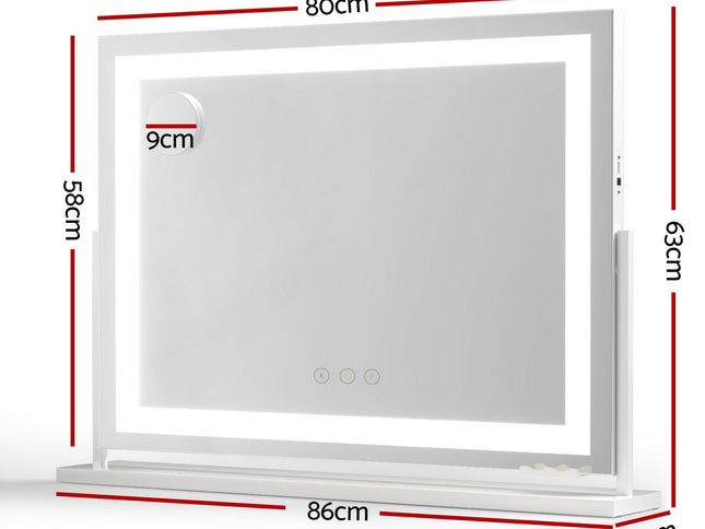 Embellir Makeup Mirror 80x58cm 360ÔΩû Rotatable Vanity Mirror with Lights Bright Light Strip Adjustable