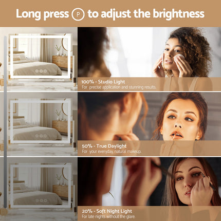 Embellir Makeup Mirror 80x58cm 360ÔΩû Rotatable Vanity Mirror with Lights Bright Light Strip Adjustable