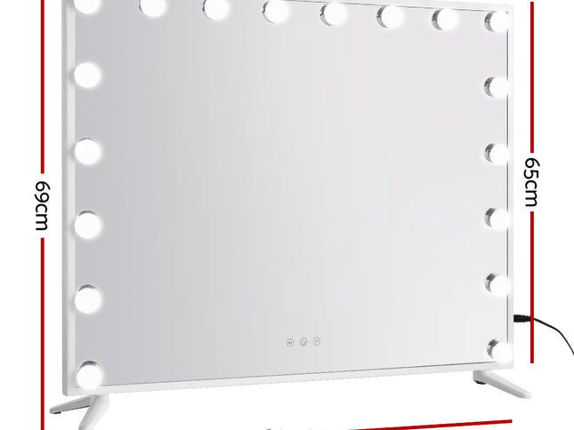 80x65cm Embellir Makeup Mirror Hollywood Vanity with LED Light White Frame