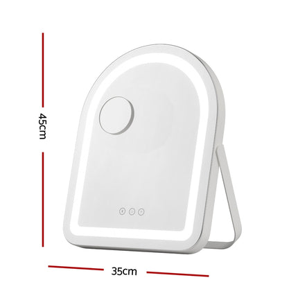 Embellir Makeup Mirror 35x45cm Dressing Vanity LED Stripe Light with 5x Magnification Rotation White Arch