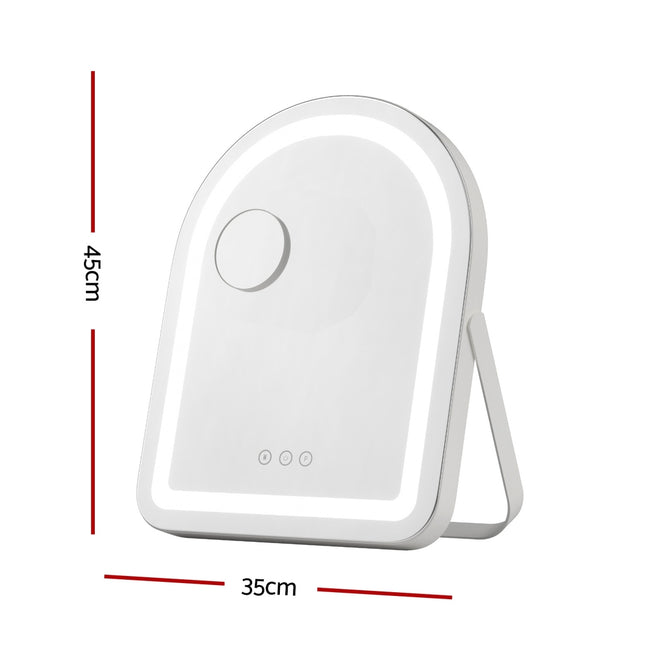 Embellir Makeup Mirror 35x45cm Dressing Vanity LED Stripe Light with 5x Magnification Rotation White Arch