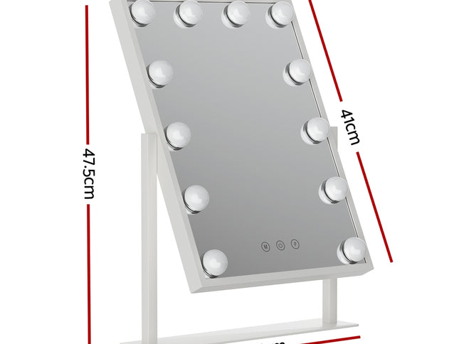 Embellir Makeup Mirror 30x41cm Hollywood Vanity with LED Light Rotation Tabletop