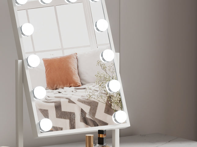 Embellir Makeup Mirror 30x41cm Hollywood Vanity with LED Light Rotation Tabletop