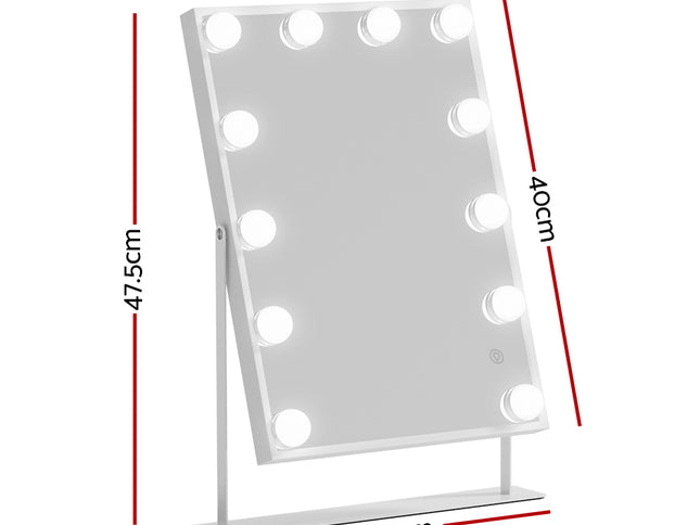 Embellir Bluetooth Makeup Mirror 30x40cm Hollywood Vanity with LED Light White