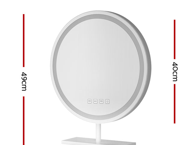 Embellir Makeup Mirror 40x40cm Hollywood Vanity with LED Light Tabletop Round
