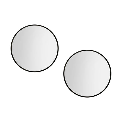 Embellir 2 Wall Mirror Makeup 50cm Home Decor Framed Mirrors Bathroom Round Black