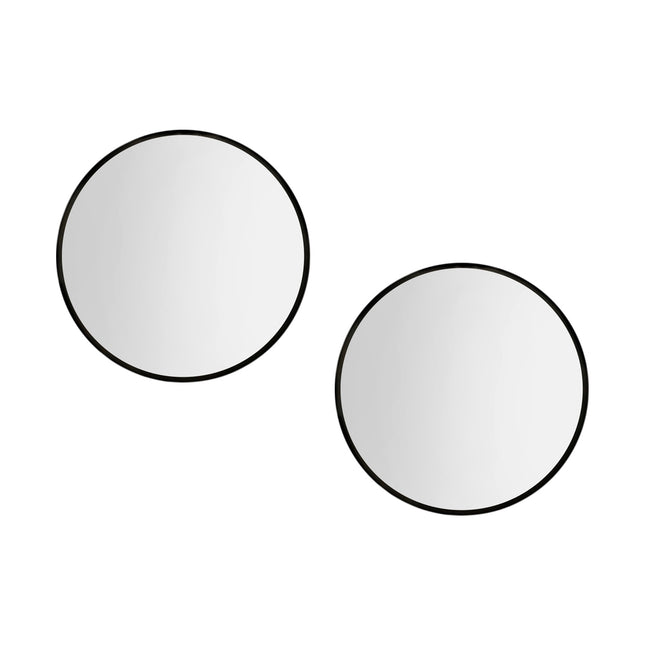 Embellir 2 Wall Mirror Makeup 50cm Home Decor Framed Mirrors Bathroom Round Black