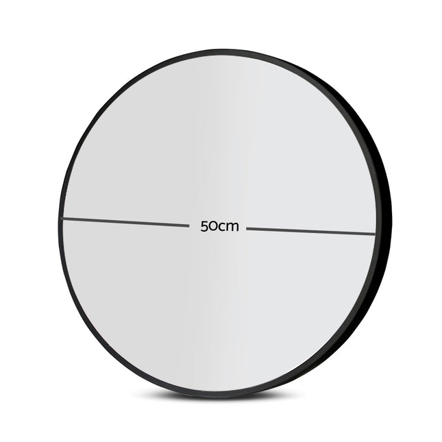 Embellir 2 Wall Mirror Makeup 50cm Home Decor Framed Mirrors Bathroom Round Black