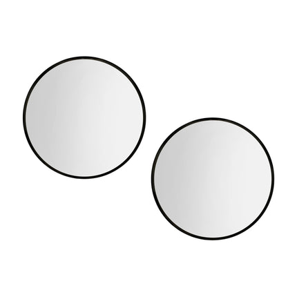 Embellir 2 Wall Mirror Makeup 60cm Home Decor Framed Mirrors Bathroom Round Black