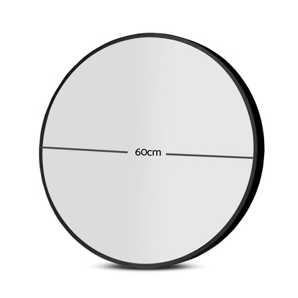 Embellir 2 Wall Mirror Makeup 60cm Home Decor Framed Mirrors Bathroom Round Black