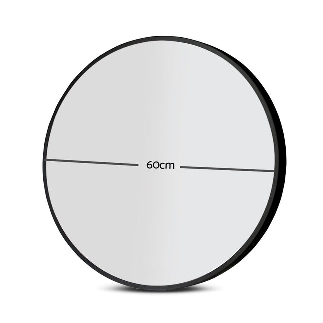 Embellir 2 Wall Mirror Makeup 60cm Home Decor Framed Mirrors Bathroom Round Black