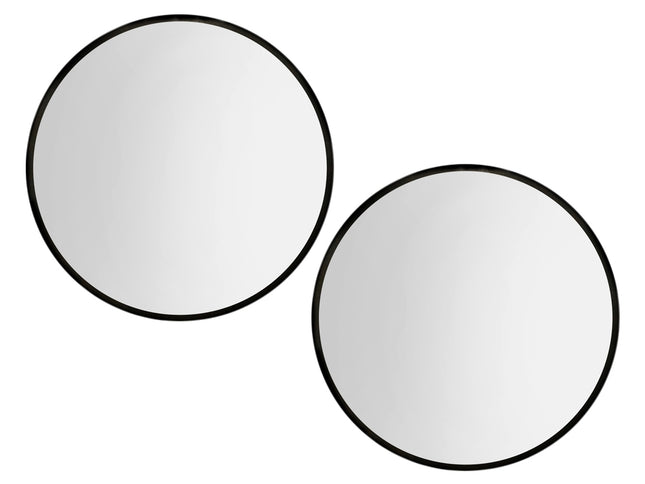 Embellir 2 Wall Mirror Makeup 90cm Home Decor Framed Mirrors Bathroom Round Black