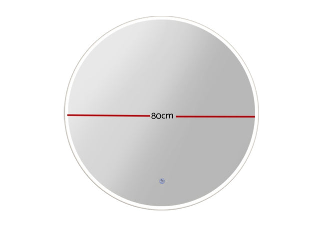 Embellir 2 Wall Mirror 80cm with Led light Makeup Home Decor Bathroom Round Vanity