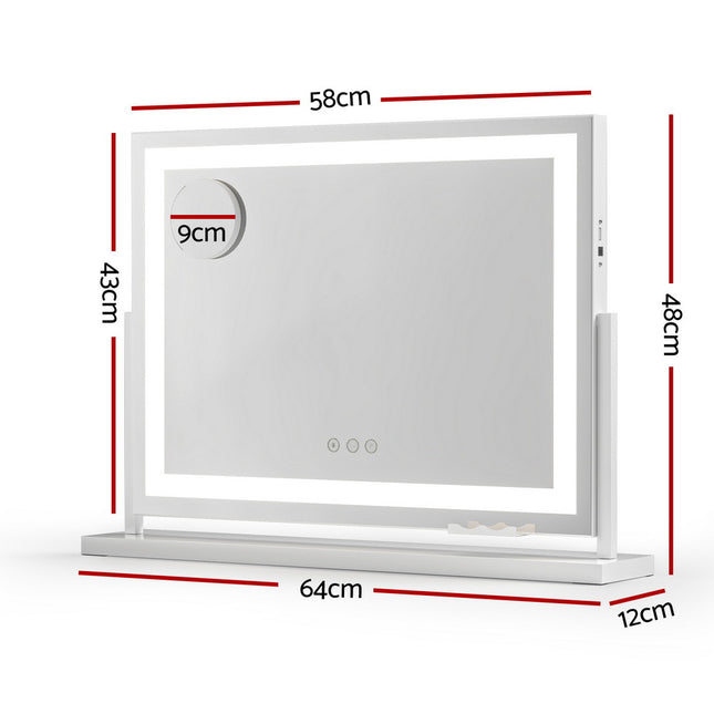 Embellir Makeup Mirror 58x46cm 360ÔΩû Rotatable Vanity Mirror with Lights Bright Light Strip Adjustable