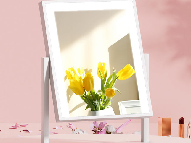 Embellir Makeup Mirror 25x30cm Hollywood Vanity with LED Light Rotation White