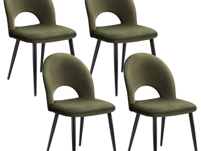 Artiss Dining Chairs Set of 4 Velvet Hollow Green