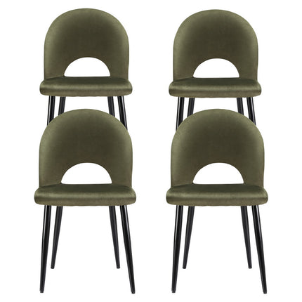 Artiss Dining Chairs Set of 4 Velvet Hollow Green