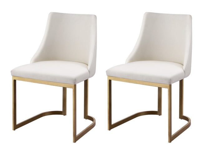 Artiss Dining Chairs Set of 2 Linen Fabric Frame Beige