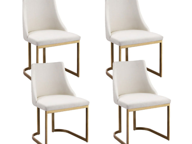 Artiss Dining Chairs Set of 4 Linen Fabric Frame Beige