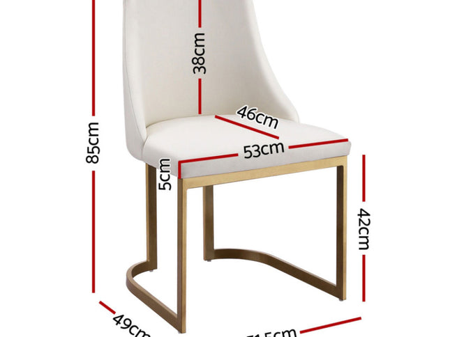 Artiss Dining Chairs Set of 4 Linen Fabric Frame Beige