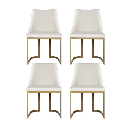 Artiss Dining Chairs Set of 4 Linen Fabric Frame Beige