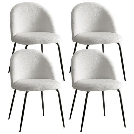 Artiss Dining Chairs Set of 4 Sherpa Boucle White