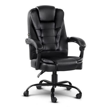 Artiss Massage Office Chair Executive Computer Gaming Chairs Black PU Leather