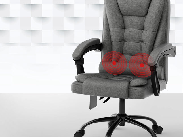 Artiss 2 Point Massage Office Chair Fabric Black