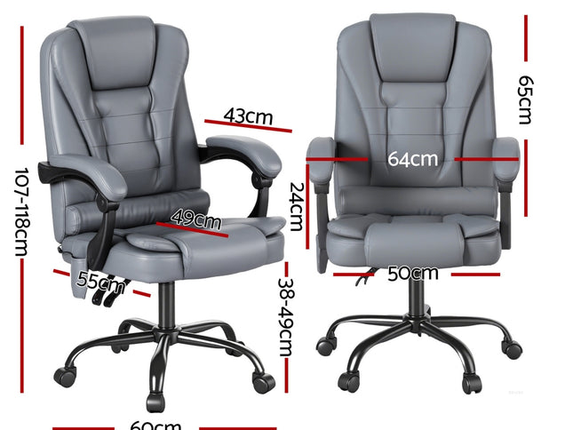 Artiss Executive Office Chair 4-Point Massage Adjustable Ergonomic Recline PU