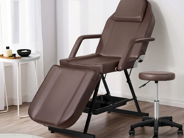 Zenses Massage Table Adjustable Salon Bed Chair 3-Fold Brown