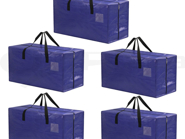 Artiss Moving Bags Heavy Duty Waterproof Backpack Straps Large Storage Totes 5 Pack Blue