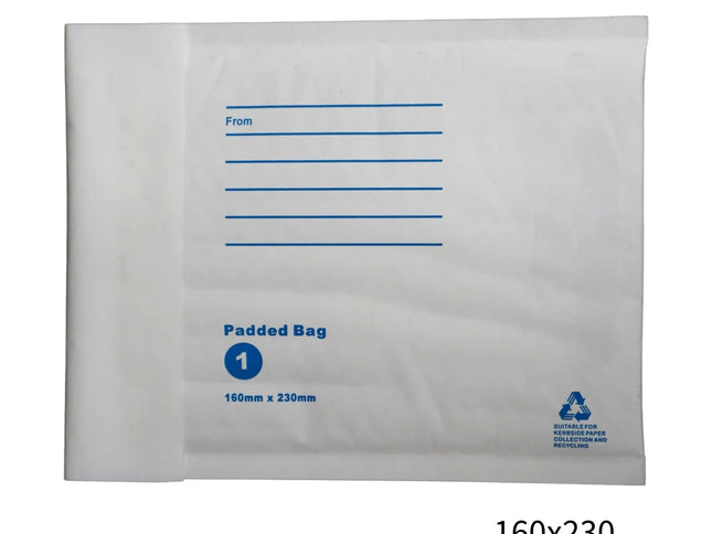 160x230mm White Padded Envelope with Printed Address Lines 500 Pack-2029334119804178432