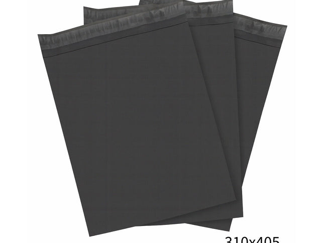 310x405mm Black Poly Mailer – Self-Sealing Shipping Bag 100 Pack-2029334121729363969