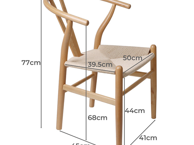 Levede 2x Dining Chairs Wooden Hans Clear-1942353395436359682